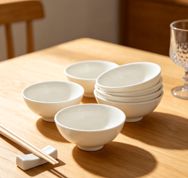 Elegant Round Ceramic Rice Bowl Assortment